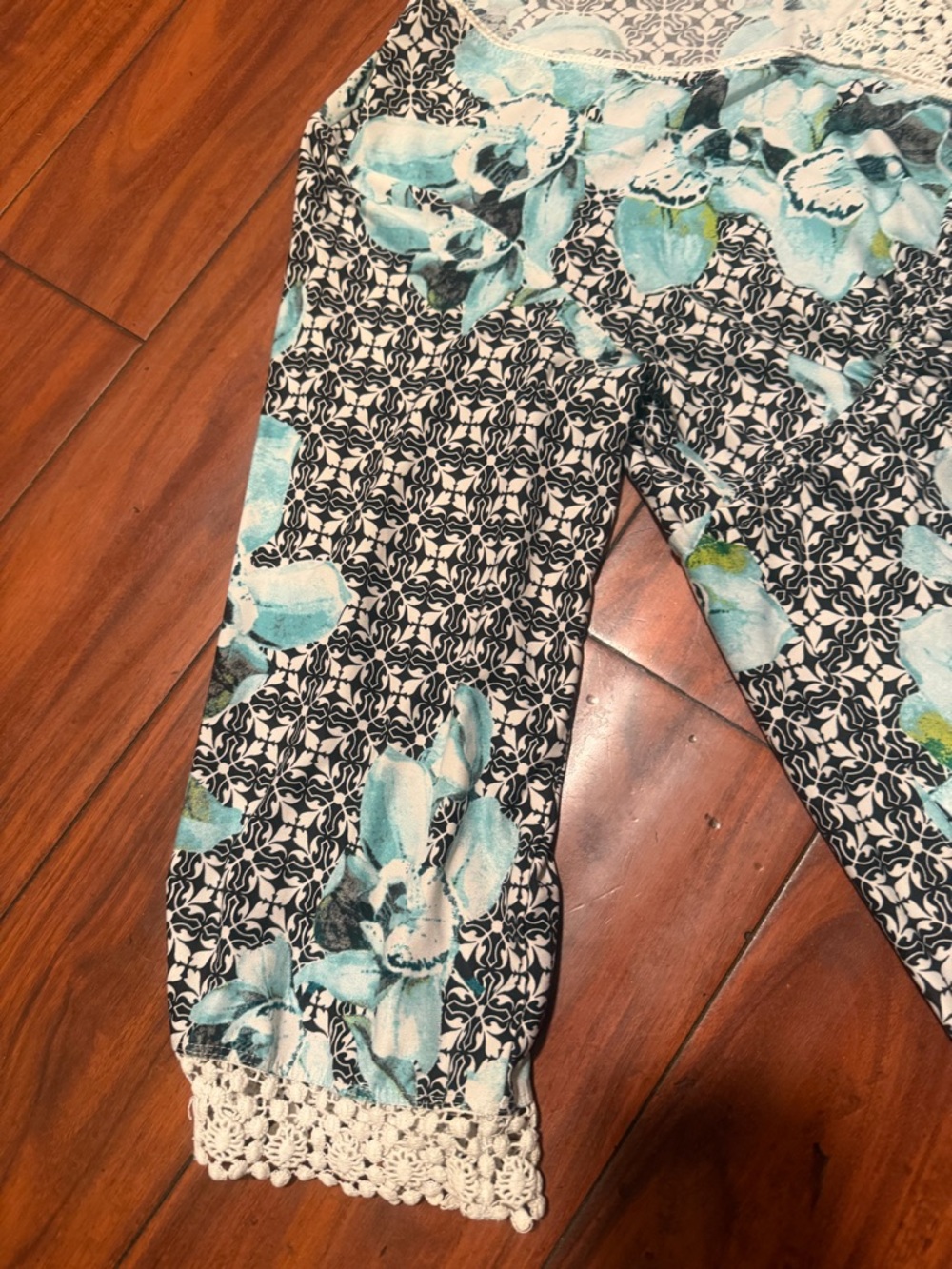Soma Floral Mini Dress in Aqua and Black - Picture 3 of 9